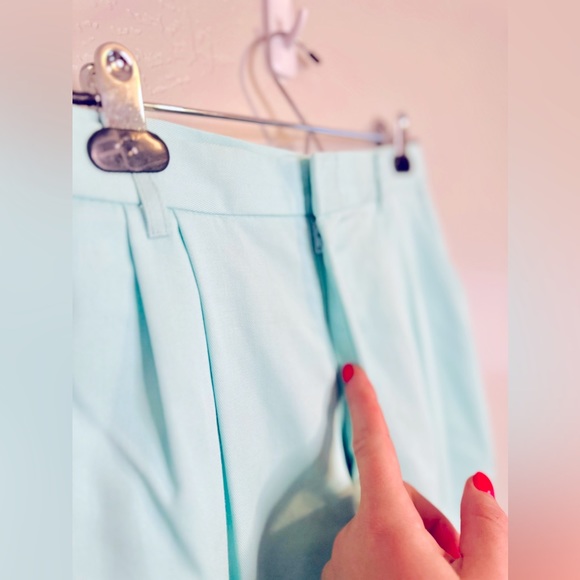 City Chic Vintage High Trouser Waist Pleated Dress Pant Sky Blue Teal SZ… - Picture 10 of 16